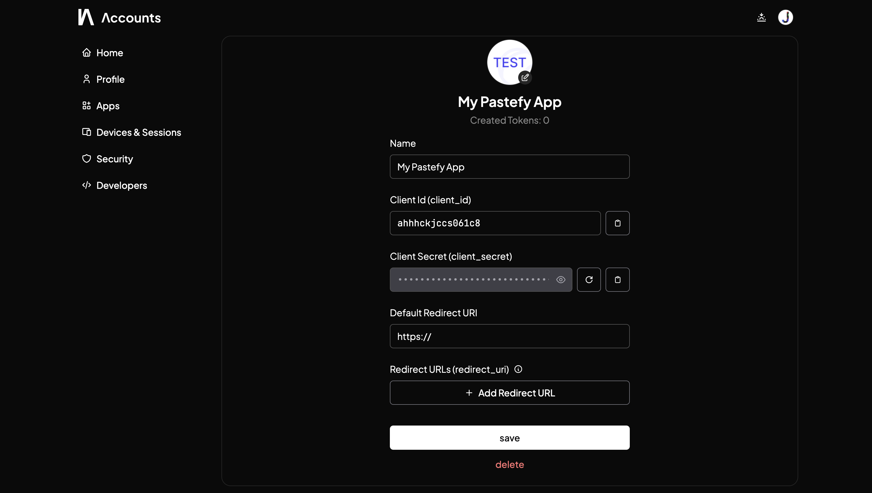 Create OAuth2 App